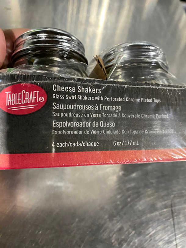 NEW! IN THE BOX! Table Craft 6 OZ Seasoning/ Cheese Shakers! Glass Swirl With Chrome Tops! 3x Your Bid! - Image 7 of 7