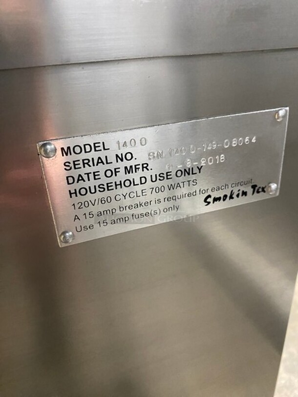 BRAND NEW IN THE BOX! Smokin Tex Electric Powered Insulated Pro Series Smoker/Slow Cooking Oven! Model 1400! SN: 140014908064 Real Wood Flavor! 110V 1 Phase! On Casters! - Image 7 of 9