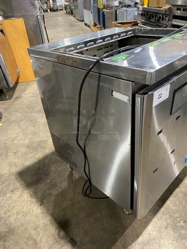 Turbo Air Refrigerated Salad Bar Island! Single Door Storage Space Underneath! All Stainless Steel! On Legs! Model: MST28711S - Image 2 of 12