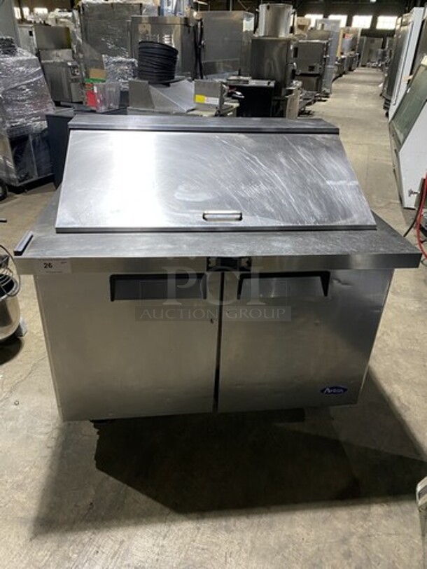 Atosa 48 Inch Mega Top Refrigerated Sandwich Prep Table! Model MSF8306GR! 115V 1 Phase! On Commercial Casters! 