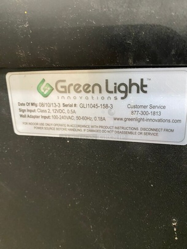 Green Light Display Board! SN: GLI10451583 100/240V - Image 2 of 7