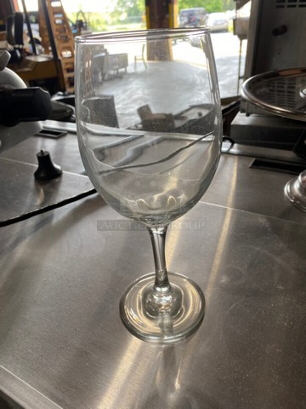 ALL ONE MONEY! Clear Glass Stemmed Wine Glasses! - Image 5 of 5