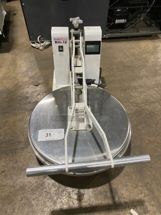 DoughXPress Commercial Countertop Electric Powered Pizza Dough Press! Model: DM18 SN: 8613827 120V 60HZ 1 Phase
