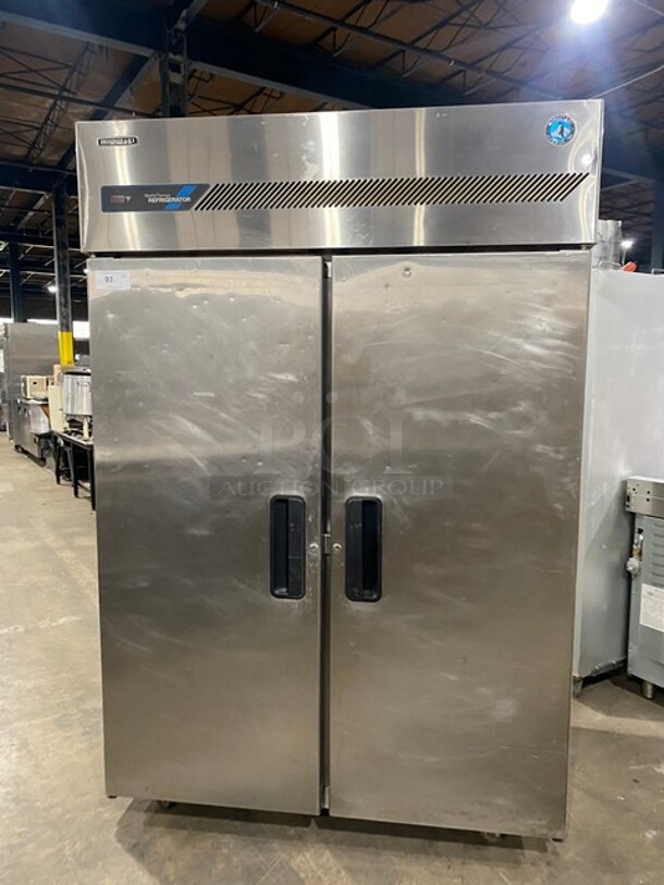 Hoshizaki Commercial 2 Door Reach In Refrigerator! All Stainless Steel! On Casters! Model: RH2AAC SN: N60580G 115V 60HZ 1 Ph