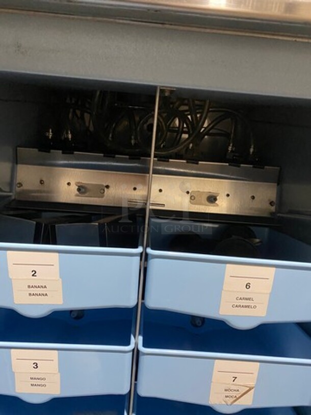 AMAZING! Manitowoc Multiplex Smoothie Workstation! On Single Door Undercounter Cooler! With Poly Bins! All Stainless Steel! Model: MB81 SN: 1611150001561 115V 60HZ 1 Phase - Image 6 of 11