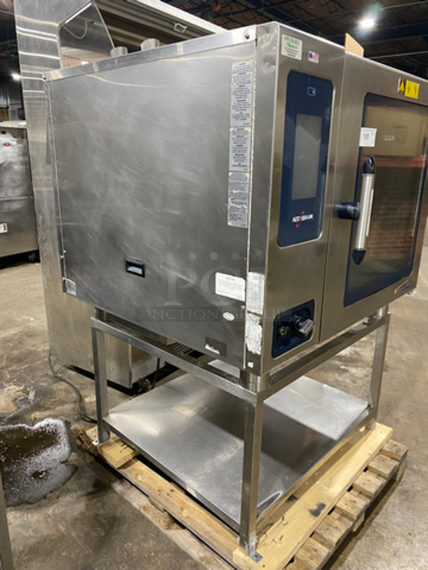 WOW! Alto Shaam Natural Gas Powered Commercial Combitherm Convection Oven! On Commercial Equipment Stand! All Stainless Steel! On Legs! Working When Removed! Model: CTP7-20G 120V 60HZ 1 Phase - Image 2 of 9