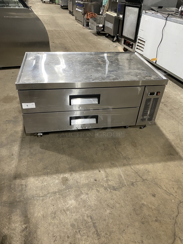 All Stainless Steel Commercial 2 Drawer Refrigerated Chef Base Cooler! On Casters!   115V 1Phase!  - Image 1 of 8