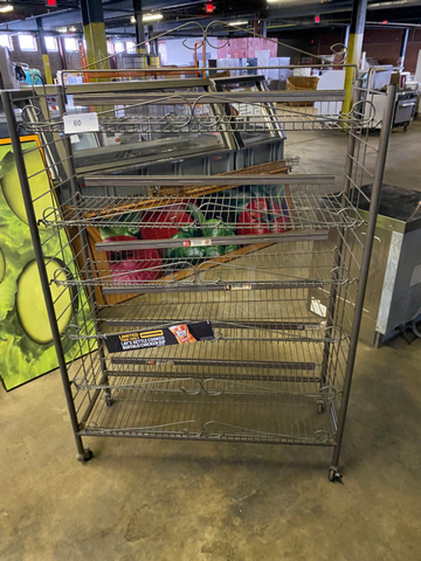 6 Tier Metal Wire Shelf! On Casters!