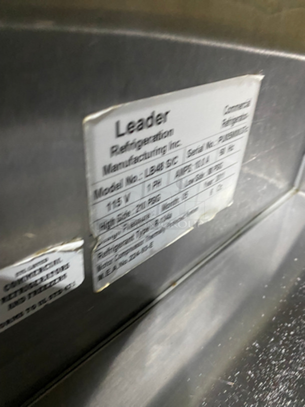 Leader Commercial 2 Drawer Chef Base/Equipment Stand! All Stainless Steel! On Casters! Model: LB48S/C 115V 60HZ 1 Phase - Image 7 of 8