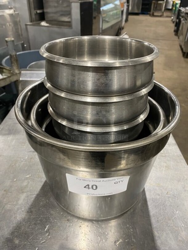 ALL ONE MONYE! Assorted Size Stainless Steel Round Soup Pan Insert!