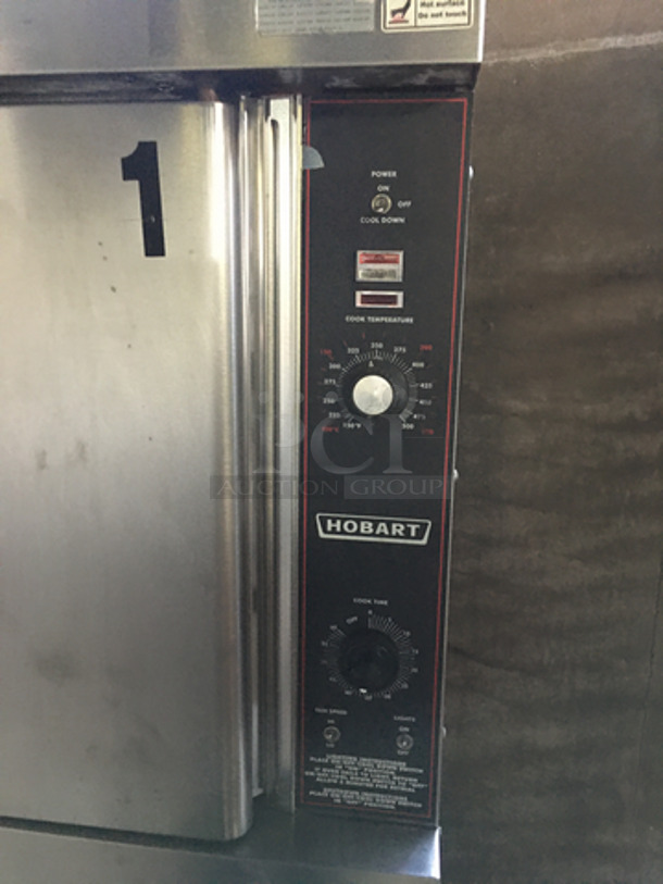 Hobart Commercial Natural Gas Powered Double Deck Convection Oven! With Metal Oven Racks! Solid Stainless Steel! On Legs! 2x Your Bid! - Image 7 of 9
