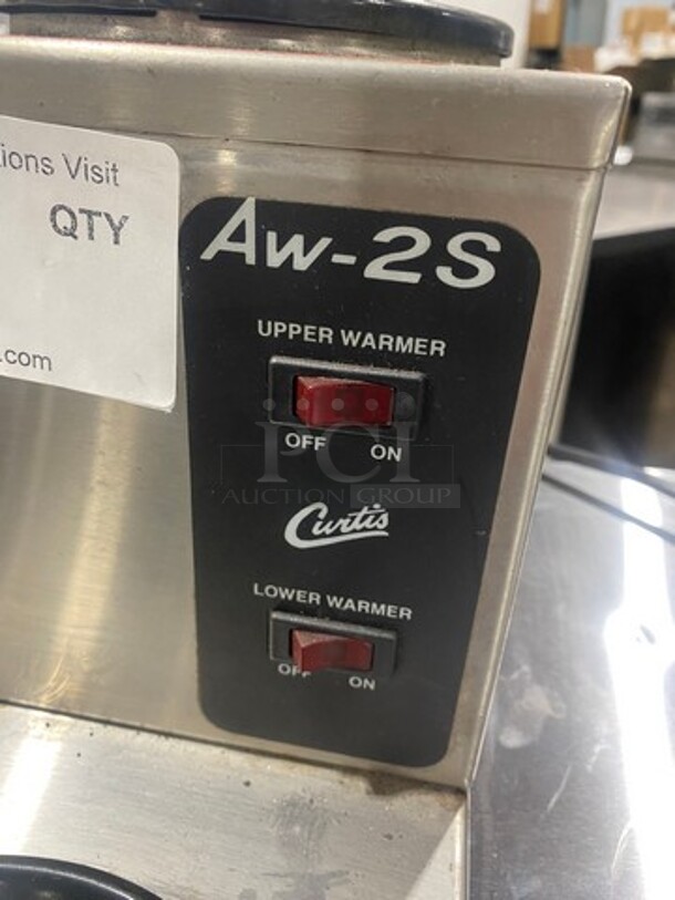 Curtis Commercial Countertop Dual Coffee Pot Warming Station! All Stainless Steel! Model: AW2S10 SN:10050451 120V - Image 6 of 8