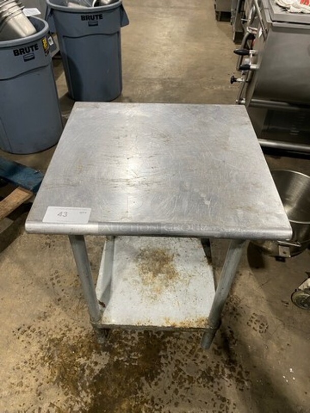 Solid Stainless Steel Work Top/ Prep Table! With Storage Space Underneath! On Legs! - Item #1097188