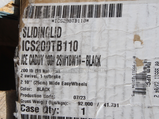 BRAND NEW SCRATCH & DENT! Cambro ICS200TB110 SlidingLid™ Black Mobile Ice Bin - 200 lb. Capacity Tall Model 23x34x39-1/2 - Image 3 of 3