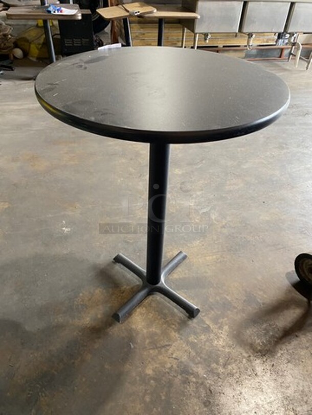 Dark Brown Round Table! Black Pedestal Leg! - Image 3 of 4