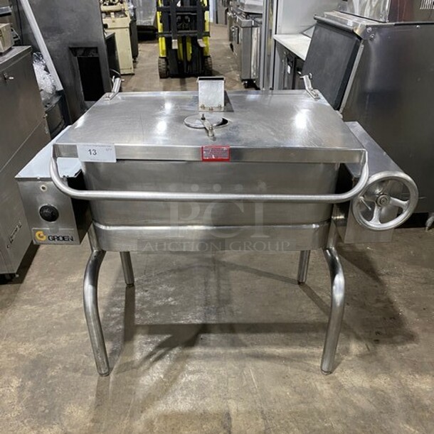 Groen Commercial Electric Powered Skillet/Braising Pan! All Stainless Steel! On Legs! - Image 1 of 8
