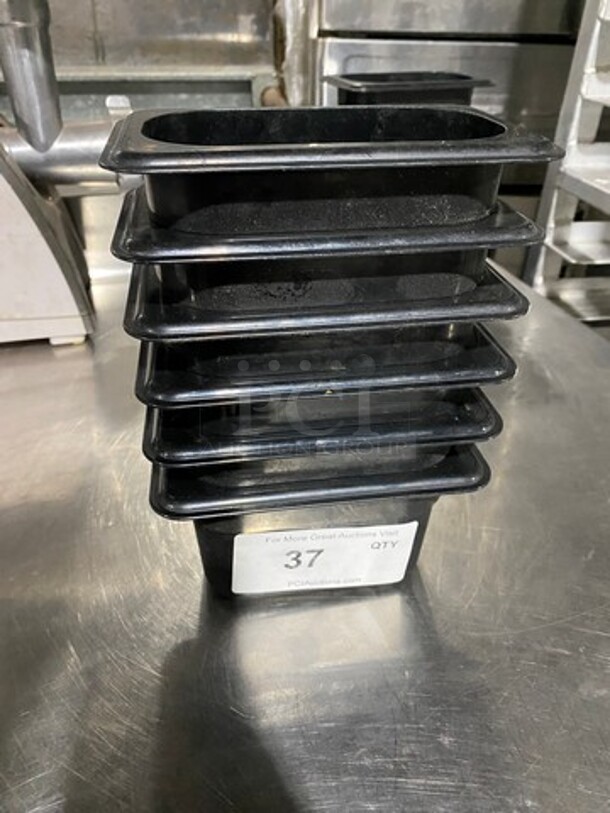 ALL ONE MONEY! Cambro Black Poly 1/9x4" Food Containers! - Image 1 of 4