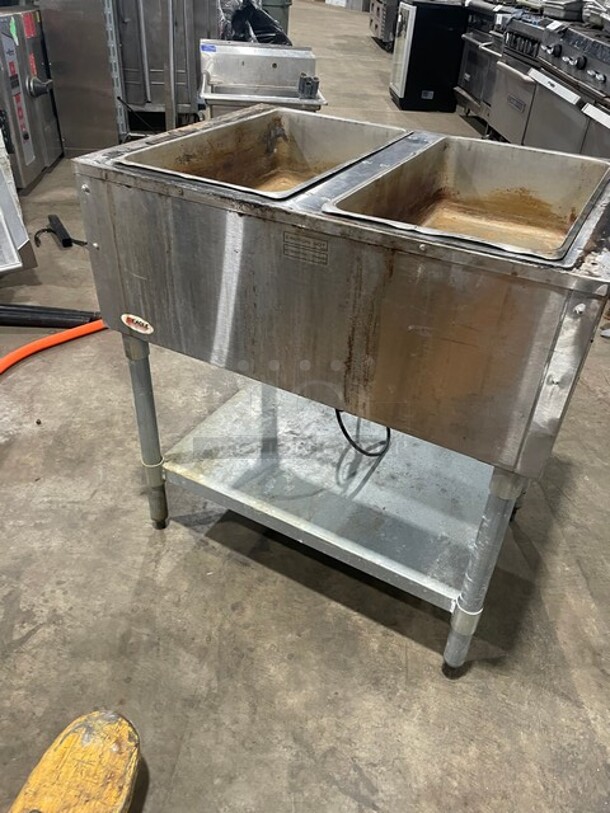 Eagle Commercial Electric 2 Well Steam Table! With Underneath Storage Space! All Stainless Steel! On Legs! Model DRT2208 Serial 1703100127! 208V 1Phase! - Image 4 of 8