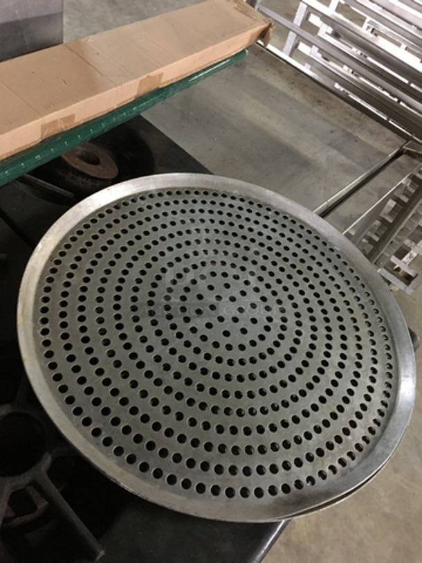 ALL ONE MONEY! Various Round Pizza Pans And Round Perforated Pans! All Metal And Stainless Steel! - Image 4 of 4