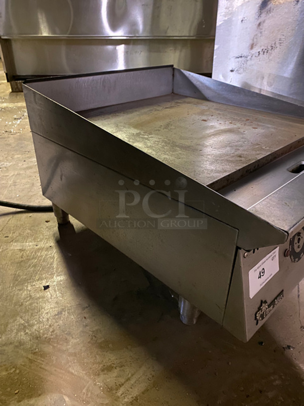Star Commercial Countertop Electric Powered Flat Griddle! With Back And Side Splashes! All Stainless Steel! On Small Legs! Model: 724TA SN: 724A0217A0002 208V 60HZ - Image 3 of 8