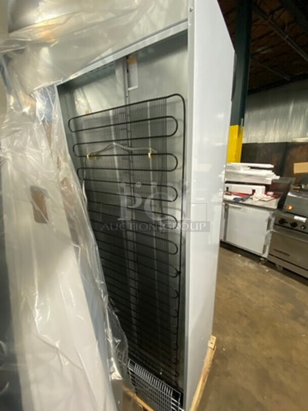  NEW! IN THE BOX! Atlantic Commercial Single Door Reach In Cooler Merchandiser! With View Through Door! Poly Coated Racks! Model: USS374DTKL SN: 100004765198 115V 60HZ 1 Phase - Image 5 of 9
