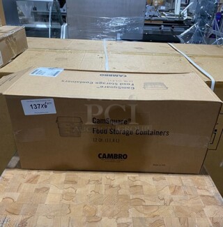 NEW! Cambro 12QT Square Food Storage Container! 6x Your Bid! MODEL 12SFSCW