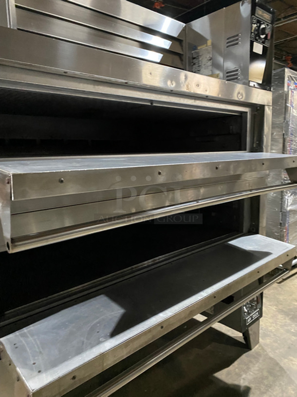 Garland Air Deck Commercial Natural Gas Powered Double Deck Pizza Oven! All Stainless Steel! On Legs! 2x Your Bid Makes One Unit! - Image 4 of 9