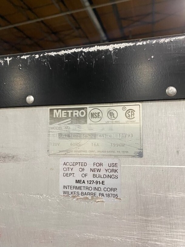 Metro Commercial Stainless Steel Heating Cabinet Food Warmer! MODEL C199-HM2000 120V - Image 7 of 8