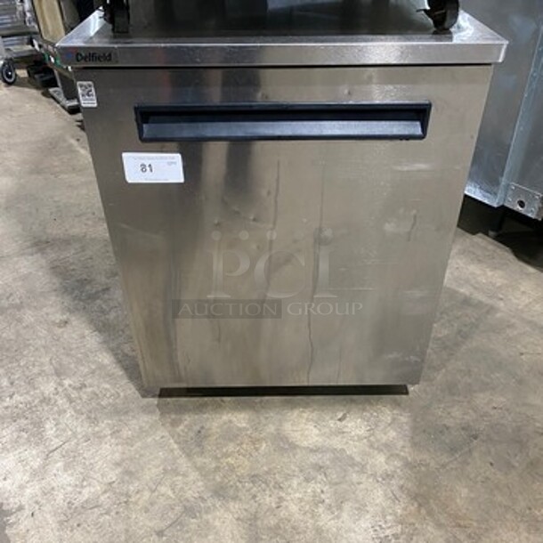 Delfield Commercial Single Door Lowboy/Worktop Cooler! All Stainless Steel! Model: 406STAR4 SN: 160515200004 115V 60HZ 1 Phase