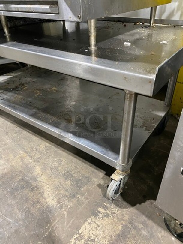 Solid Stainless Steel Equipment Stand! With Storage Space Underneath! On Casters! - Image 7 of 7