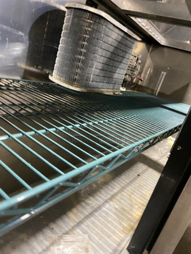 Turbo Air Commercial Refrigerated Mega Top Sandwich Prep Table! With 3 Door Storage Space Underneath! Poly Coated Racks! All Stainless Steel! On Casters! Model: MST7230 115V 60HZ 1 Phase - Image 6 of 9