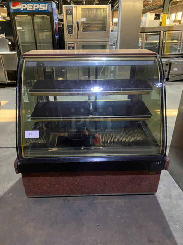 FAB! Kinco Refrigerated Bakery Display Show Case! With Front Curved Glass! With Marble Top & Bottom! With 2 Sliding Rear Access Doors! 110V 60HZ 1 Phase