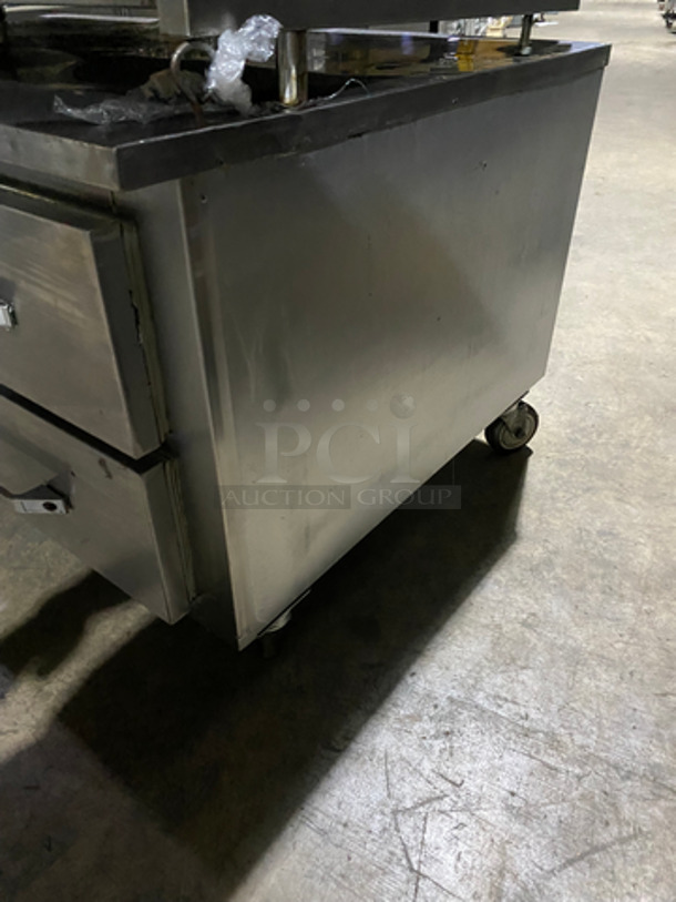 Leader Commercial 2 Drawer Chef Base/Equipment Stand! All Stainless Steel! On Casters! Model: LB48S/C SN: PU05M0037b 115V 60HZ 1 Phase - Image 2 of 8