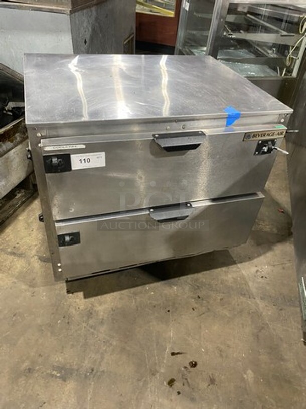 Beverage Air Commercial 2 Drawer Lowboy/ Worktop Cooler! Stainless Steel! On Casters! - Image 1 of 6