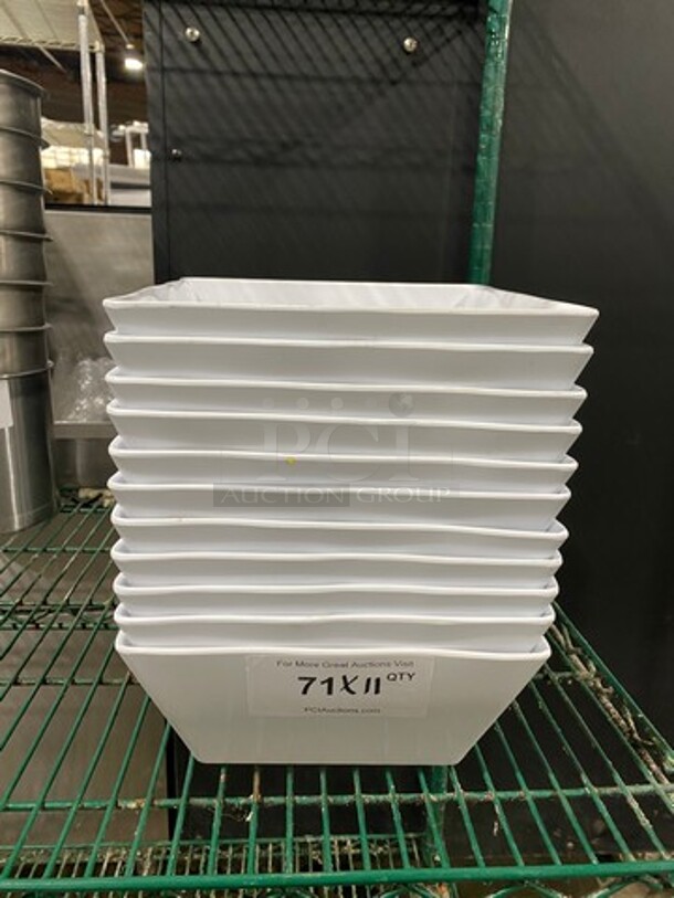 White Poly Square Salad Bowls! 11x Your Bid! - Image 1 of 7