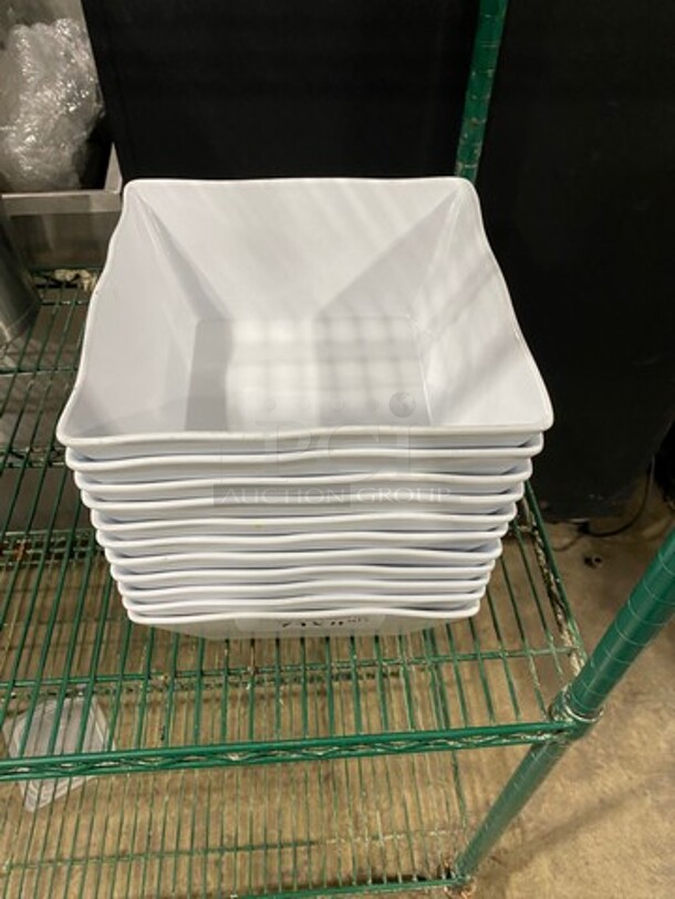 White Poly Square Salad Bowls! 11x Your Bid! - Image 2 of 7