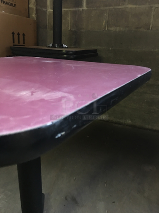 Maroon Top Square Table! With Black Metal Base! 3x Your Bid! - Image 3 of 6