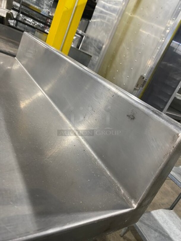 Commercial Worktop/ Prep Top Table! With Back Splash! With Storage Area Underneath! Solid Stainless Steel! On Legs! - Image 6 of 8
