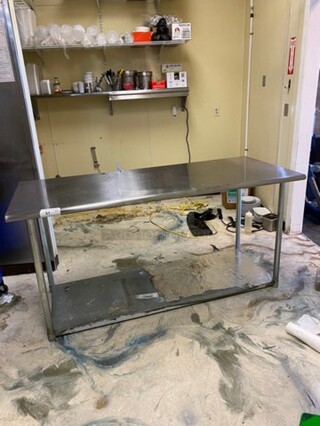 Solid Stainless Steel Work Top/ Prep Table! With Storage Space Underneath! On Legs!