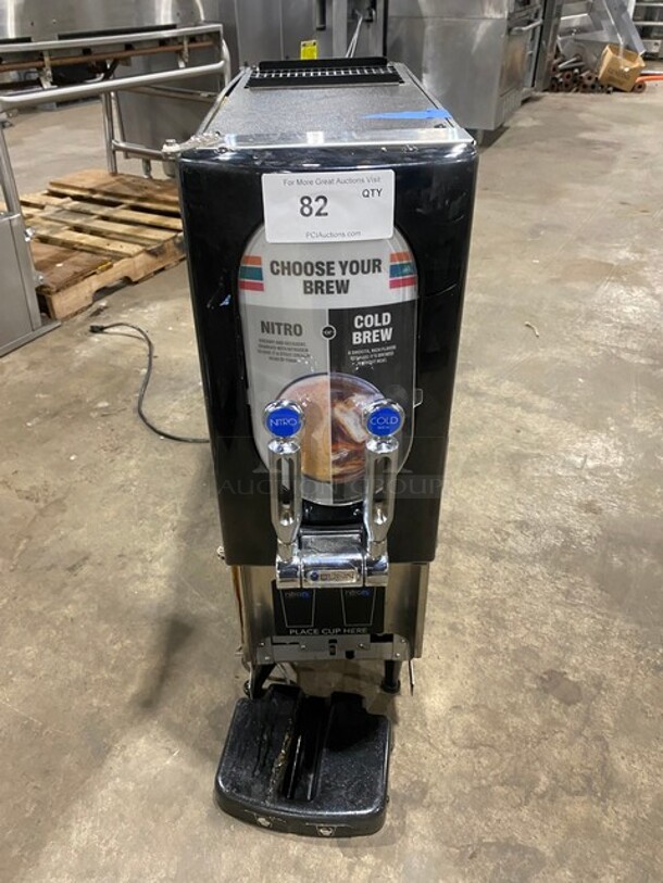 Bunn Commercial Nitron Cold Draft Countertop Coffee Dispenser! With Dual Nitro & Cold Brew Chrome Dispensers! On Legs! 120V 1 Phase! Model: NITRON, CT-BASE 120V SN: CLDD007322! - Image 1 of 11