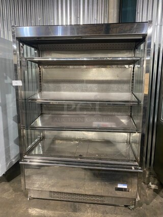 Karlos 200 UL Stainless Steel Refrigerated Commercial Grab N Go Open Merchandiser! On Casters! SN: 43587 230V 1PH
