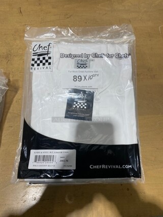 NEW! Chef Revival M White Chef Coats! 10X Your Bid! 