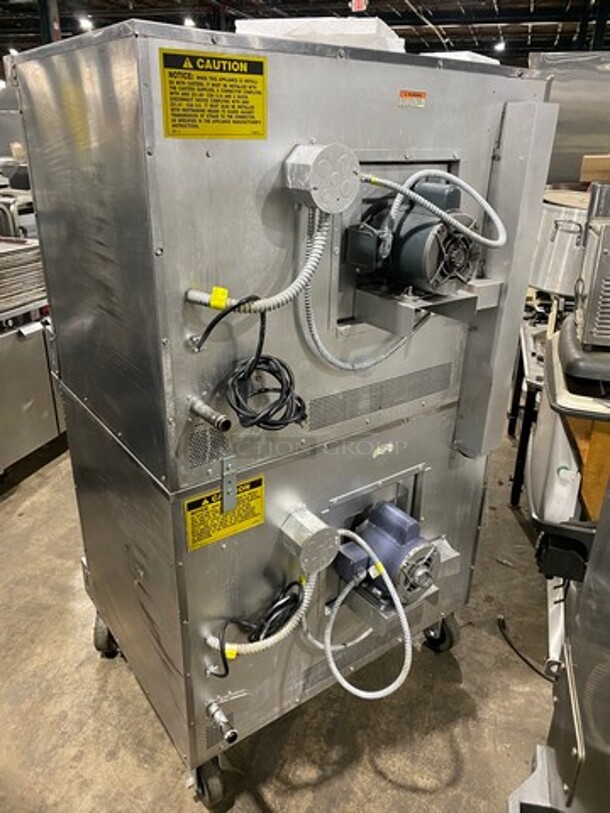 Vulcan Commercial Natural Gas Powered Double Deck Convection Oven! With View Through Doors! Metal Oven Racks! All Stainless Steel! On Casters! WORKING WHEN REMOVED!  2x Your Bid Makes One Unit! - Image 3 of 9
