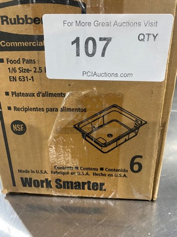 NEW! IN THE BOX! Rubbermaid Yellow Poly 1/6x2.5" Food Containers! - Image 2 of 8