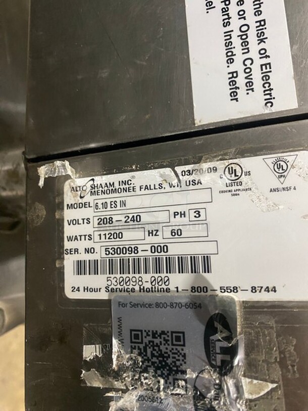 Alto Shaam Commercial Combitherm Convection Oven! All Stainless Steel! On Legs! MODEL 610ESIN SN:530098000 208-240V 3PH! 2 X Your Bid Makes One Unit! - Image 12 of 12