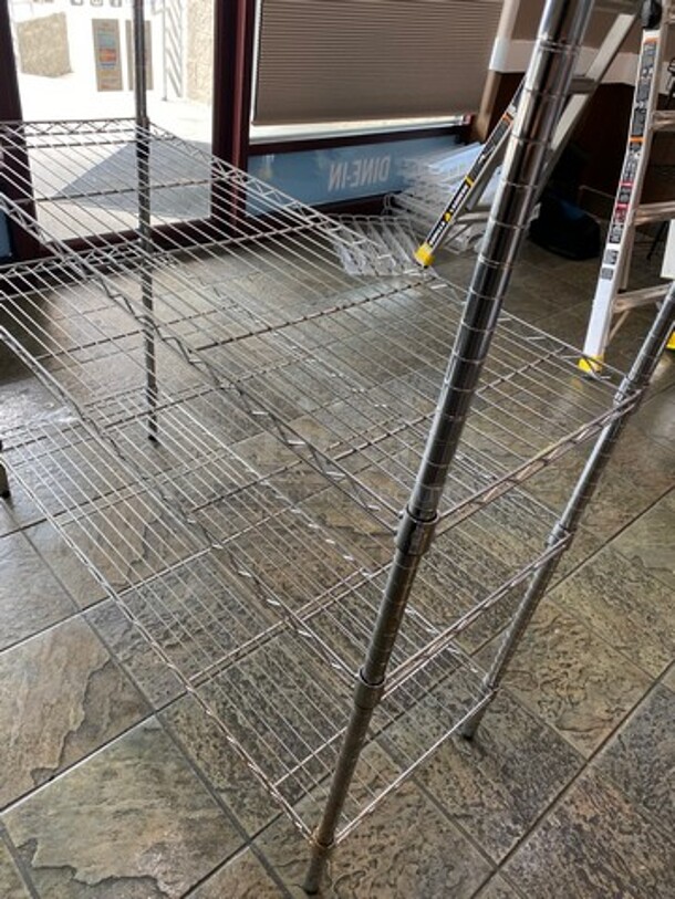 Commercial Metal 5 Tier Shelf! On Legs! BUYER MUST DISMANTLE! PCI CANNOT DISMANTLE FOR SHIPPING! PLEASE CONSIDER FREIGHT CHARGES! - Image 3 of 5