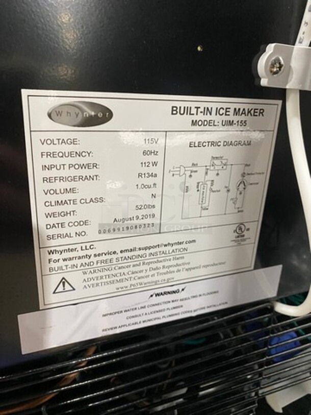 NEW! OUT OF THE BOX! SCRATCH-N-DENT! Whynter Undercounter Built In Ice Maker! 12LB Ice Capacity! All Stainless Steel! Model: UIM155 115V - Image 5 of 9