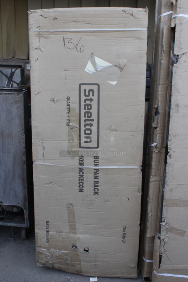 BRAND NEW SCRATCH & DENT! Steelton 20 Pan End Load Bun / Sheet Pan Rack - Unassembled. Box is torn.  - Image 3 of 3