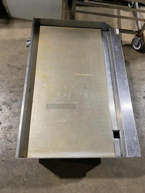 LATE MODEL! 2021 Cookline Commercial Countertop Natural Gas Powered Flat Top Griddle! With Back And Side Splashes! All Stainless Steel! On Small Legs! WORKING WHEN REMOVED! - Image 5 of 8