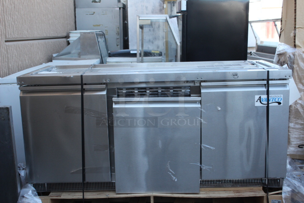 BRAND NEW SCRATCH & DENT! Avantco SS-CFT-72-HC 72" Stainless Steel Refrigerated Salad Bar / Cold Food Table. Middle door needs new hinges. - Image 3 of 5